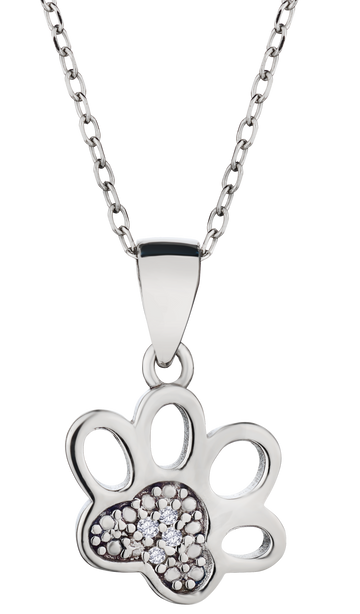.02 Carat Diamond "Paw" Pendant, Sterling Silver.....................NOW - Griffin Jewellery Designs