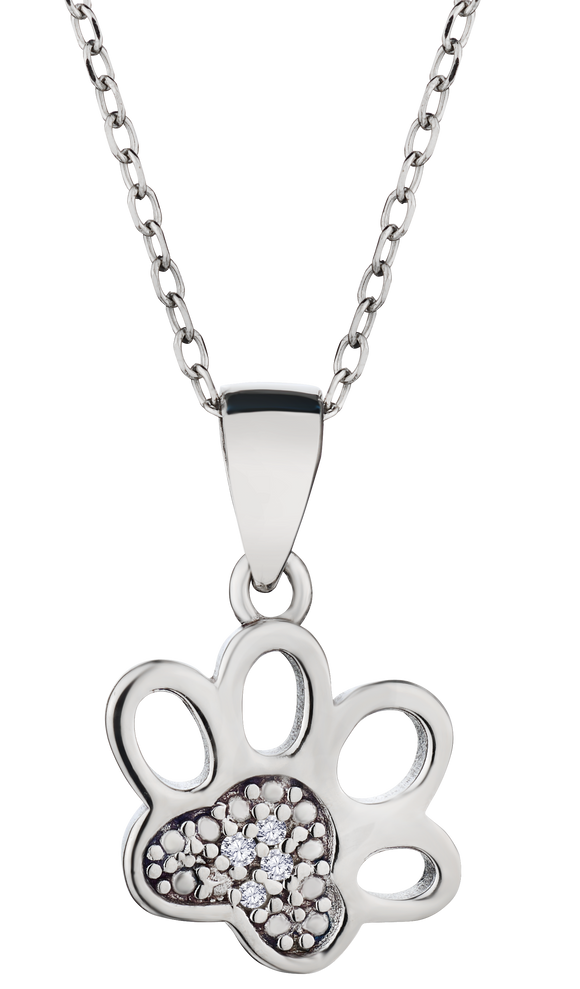 .02 Carat Diamond "Paw" Pendant, Sterling Silver.....................NOW - Griffin Jewellery Designs