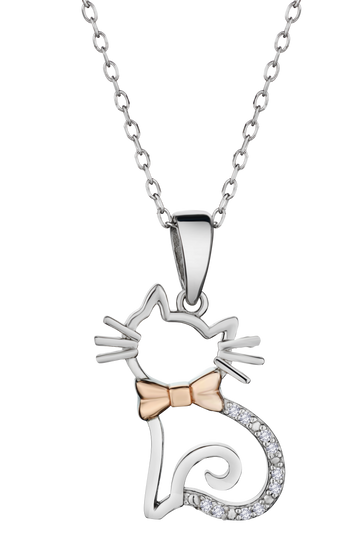 .03 Carat Diamond "Cat" Pendant, Rose Gold Plated & Sterling Silver.....................NOW - Griffin Jewellery Designs