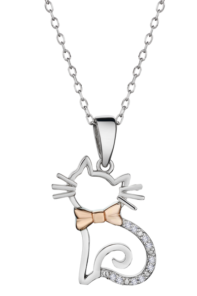 .03 Carat Diamond "Cat" Pendant, Rose Gold Plated & Sterling Silver.....................NOW - Griffin Jewellery Designs