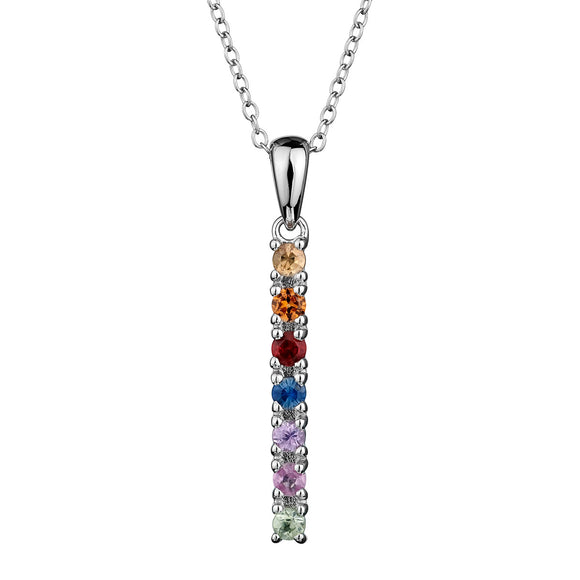 .55 Carat Genuine Multi-Colour Sapphire Pendant,  Sterling Silver. Necklaces and Pendants. Griffin Jewellery Designs. 