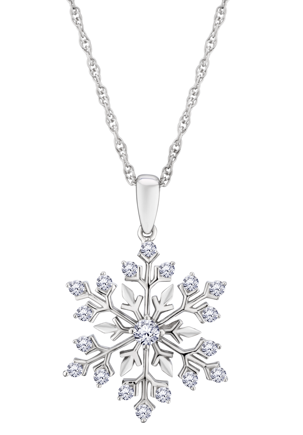 Created White Sapphire "Snowflake" Pendant, Silver.....................NOW