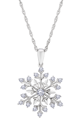 Created White Sapphire "Snowflake" Pendant, Silver.....................NOW