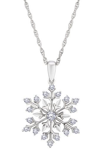 Created White Sapphire "Snowflake" Pendant, Silver.....................NOW - Griffin Jewellery Designs