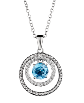Silver, Genuine Blue & White Topaz, "Shimmer" Pendant.....................NOW