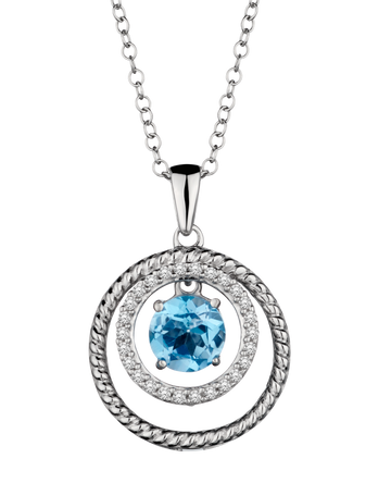 Silver, Genuine Blue & White Topaz, "Shimmer" Pendant.....................NOW - Griffin Jewellery Designs