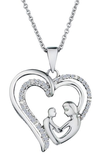 .11 Carat of Diamonds "Mom & Child" Heart Pendant, Silver.....................NOW - Griffin Jewellery Designs