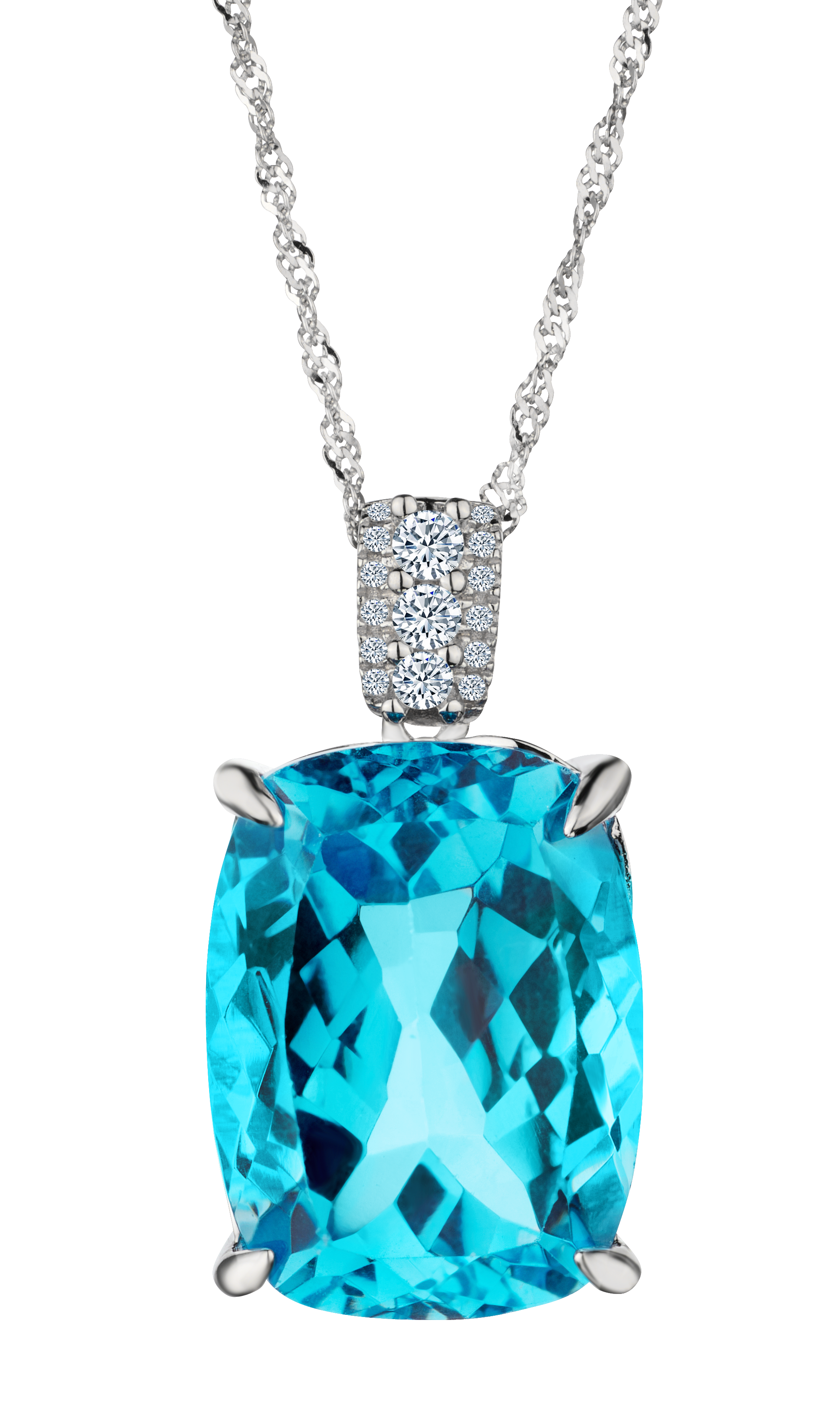 25.00 Carat of Blue and White Topaz Pendant, Silver.....................NOW