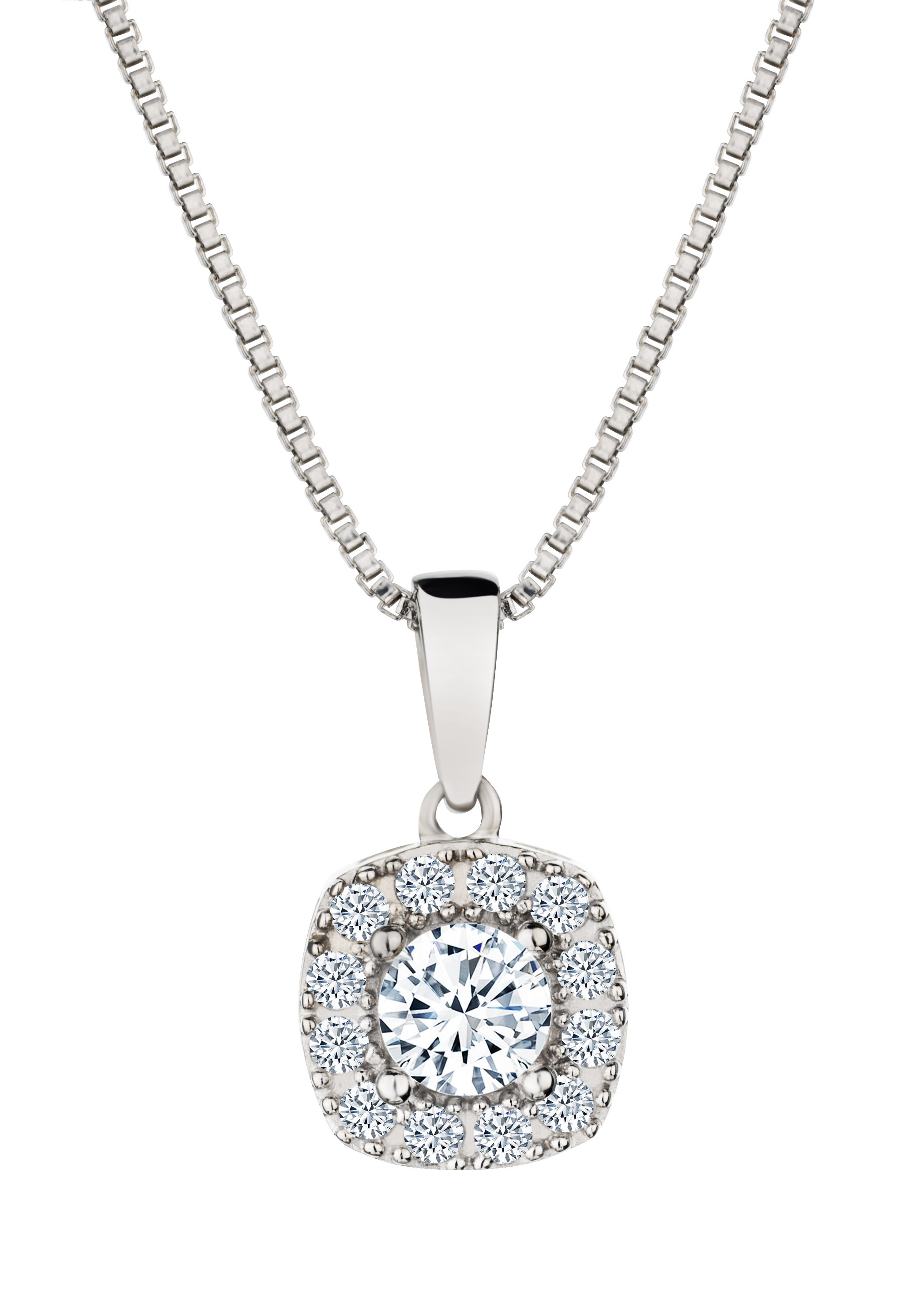 .50 Carat of Created White Sapphire Halo Pendant, Silver.....................NOW