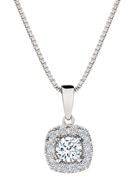 .50 Carat of Created White Sapphire Halo Pendant, Silver.....................NOW