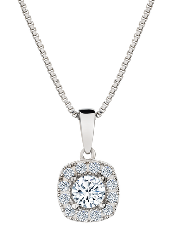 .50 Carat of Created White Sapphire Halo Pendant, Silver.....................NOW