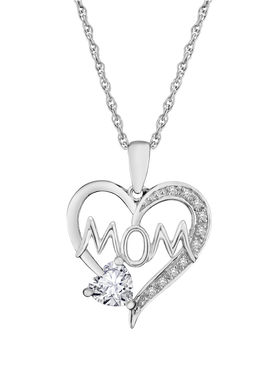 Created White Sapphire Heart Pendant, Silver.....................NOW