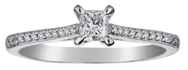 .65 Carat of Canadian Diamonds "Princess" Engagement Ring, 10kt White Gold.....................NOW