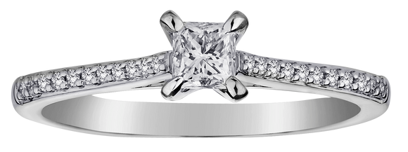 .65 Carat of Canadian Diamonds "Princess" Engagement Ring, 10kt White Gold.....................NOW