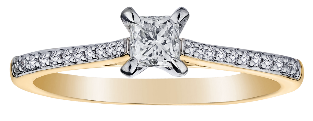 .65 Carat of Canadian Diamonds "Princess" Engagement Ring, 10kt Two Tone.....................NOW