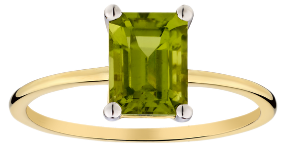 1.90 Carat of Genuine Peridot Ring, 10kt Yellow Gold.....................NOW