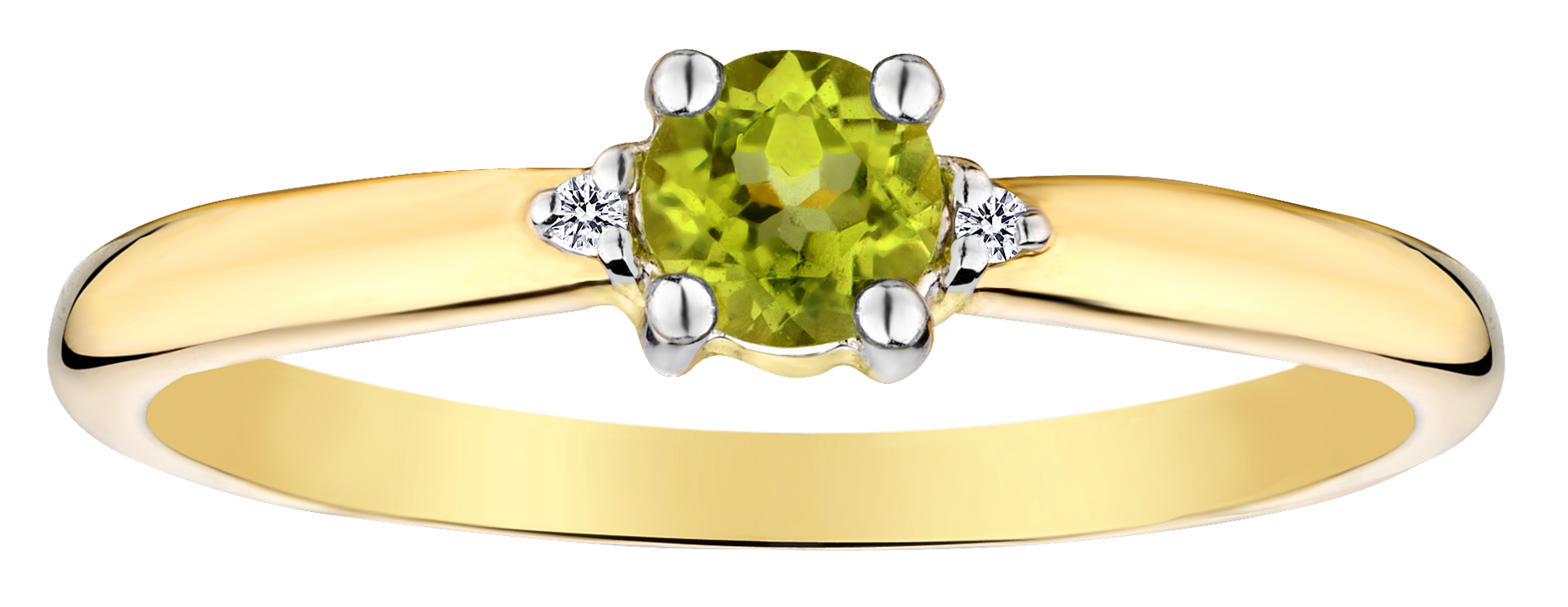 .28 Carat of Genuine Peridot & .0008 Carat of Diamonds Ring, 10kt Yellow Gold.....................NOW