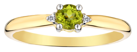 .28 Carat of Genuine Peridot & .0008 Carat of Diamonds Ring, 10kt Yellow Gold.....................NOW