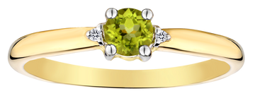 .28 Carat of Genuine Peridot & .0008 Carat of Diamonds Ring, 10kt Yellow Gold.....................NOW