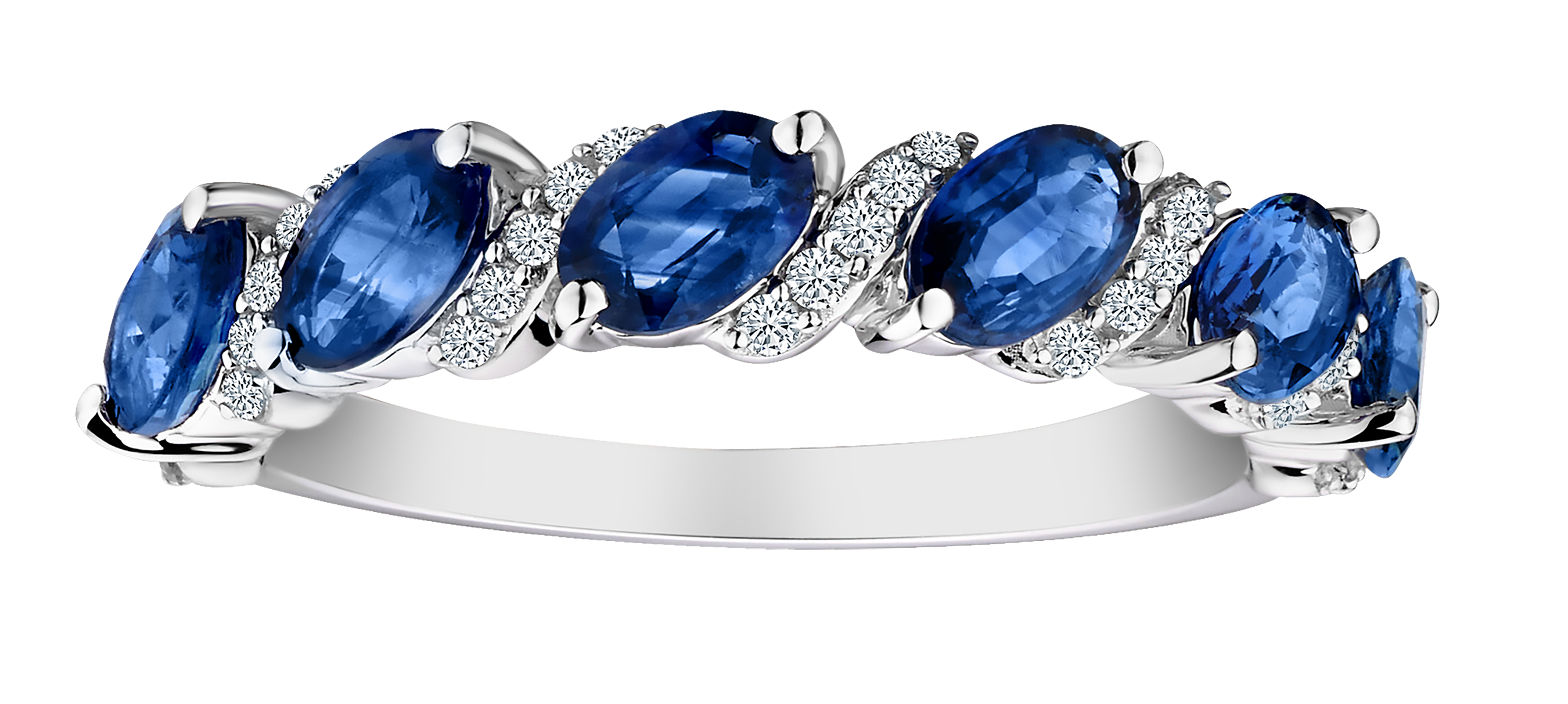 1.92 Carat of Blue Sapphire & .22 Carat of Diamonds Ring, 14kt White Gold.....................NOW