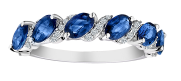 1.92 Carat of Blue Sapphire & .22 Carat of Diamonds Ring, 14kt White Gold.....................NOW