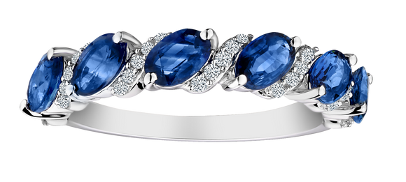 1.92 Carat of Blue Sapphire & .22 Carat of Diamonds Ring, 14kt White Gold.....................NOW