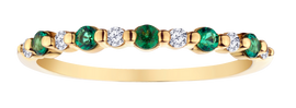 Created Emerald & White Sapphire Band, 10kt Yellow Gold.....................NOW - Griffin Jewellery Designs