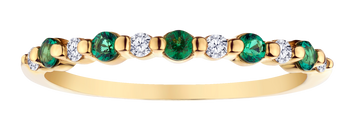 Created Emerald & White Sapphire Band, 10kt Yellow Gold.....................NOW - Griffin Jewellery Designs