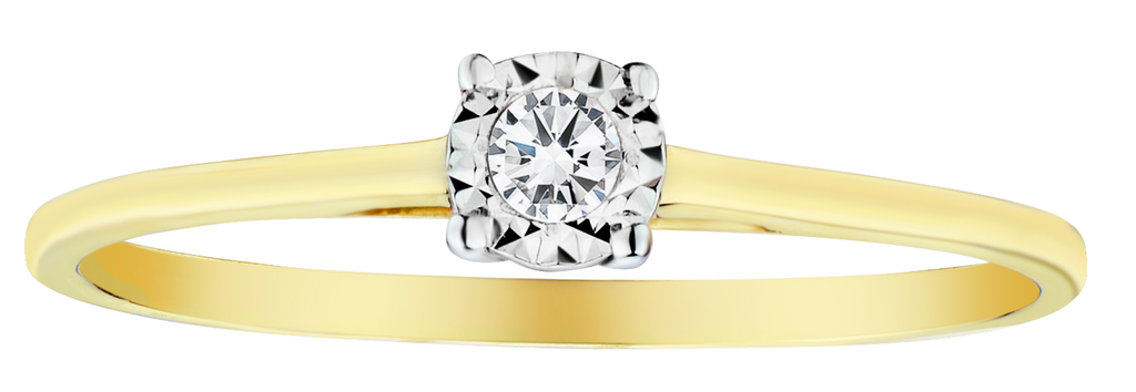 .05 Carat of Diamonds Illusion Ring, 10kt Yellow Gold.....................NOW