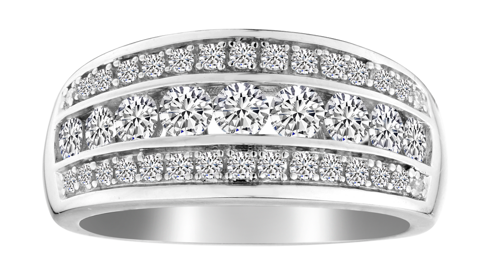 1.00 Carat of Diamonds Ring, 18kt White Gold.......................NOW