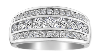 1.00 Carat of Diamonds Ring, 18kt White Gold.......................NOW