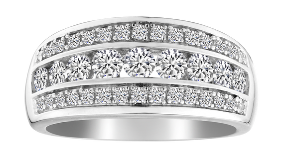 1.00 Carat of Diamonds Ring, 18kt White Gold.......................NOW