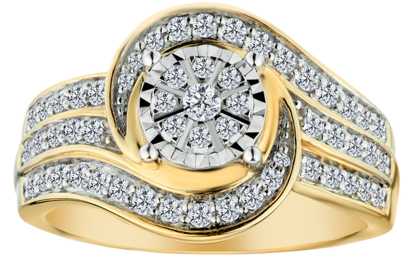 .50 Carat of Diamonds Ring, 10kt Yellow Gold.....................NOW