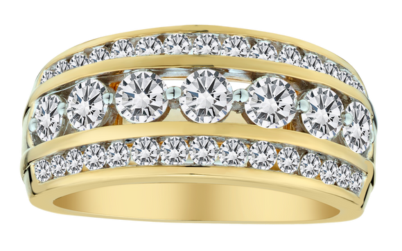 1.50 Carat of Diamonds Band, 14kt Yellow Gold.....................NOW