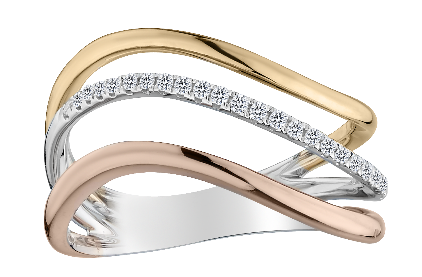 .13 Carat of Diamonds Ring, 10kt Tri-Colour.....................NOW