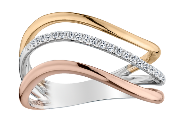 .13 Carat of Diamonds Ring, 10kt Tri-Colour.....................NOW