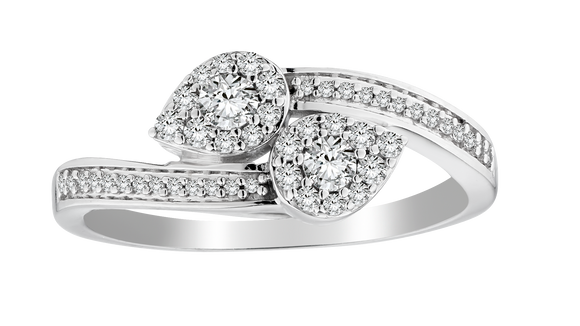 .34 Carat Diamond Cluster "Together" Ring, 10kt White Gold......................NOW