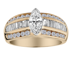 1.50 Carat of Diamonds Ring, 14kt Yellow Gold.....................NOW