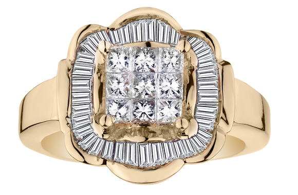 1.00 Carat "Rose" Diamond Ring, 14kt Yellow Gold. Fashion Rings. Griffin Jewellery Designs
