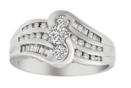 .75 Carat of Diamonds "Past, Present, Future" Ring, 14kt White Gold.....................NOW