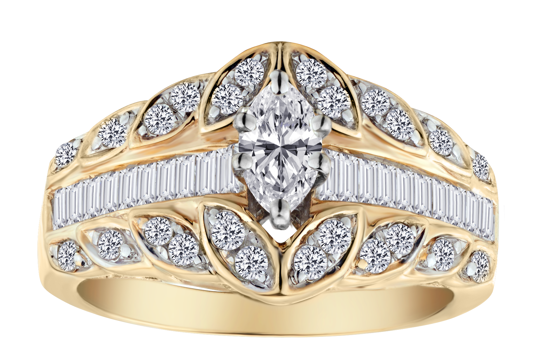 1.00 Carat of Diamonds Ring, 10kt Yellow Gold.....................NOW
