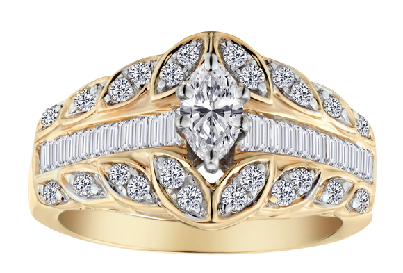 1.00 Carat of Diamonds Ring, 10kt Yellow Gold.....................NOW