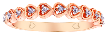 .06 Carat of Diamonds "Hearts" Ring, 10kt Rose Gold.....................NOW