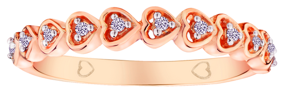 .06 Carat of Diamonds "Hearts" Ring, 10kt Rose Gold.....................NOW