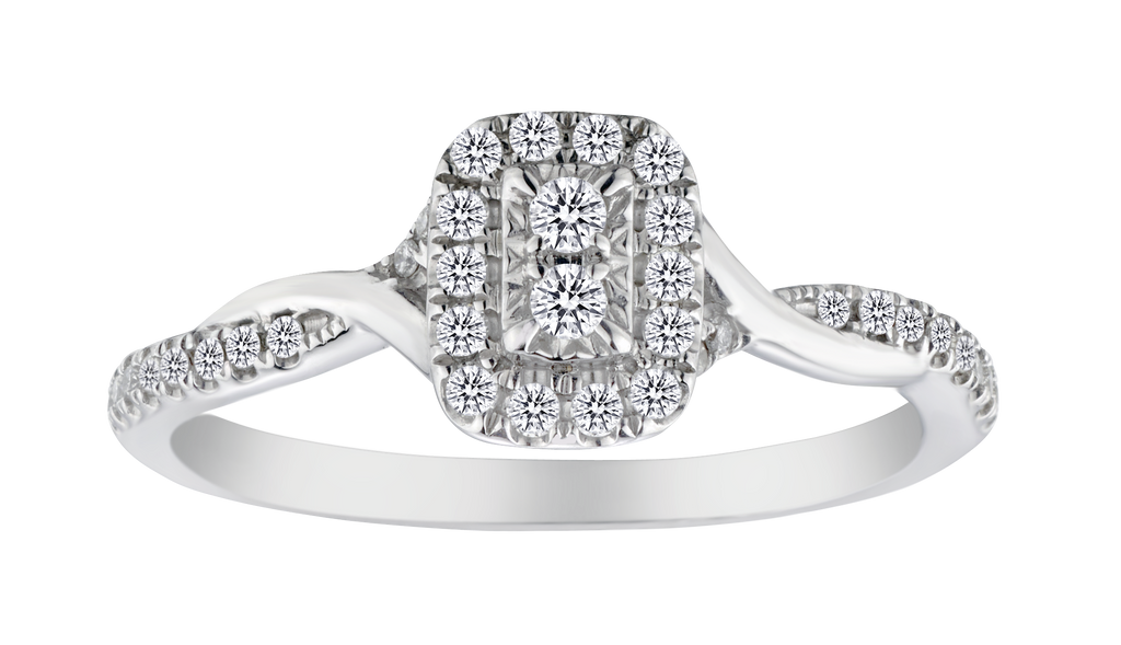 .25 Carat of Diamonds Engagement Halo Ring, 14kt White Gold.....................NOW