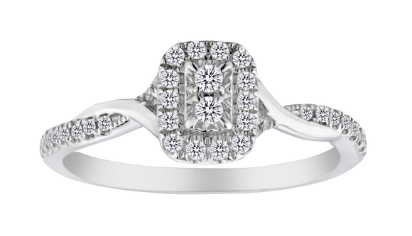 .25 Carat of Diamonds Engagement Halo Ring, 14kt White Gold.....................NOW
