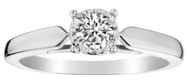 10kt White Gold .33 Carat of Diamond "Miracle" Diamond Engagement Ring. Round Brilliant Cut