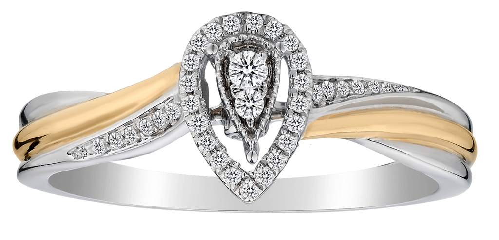 .12 Carat of Diamond Halo Ring, 14k Two Tone.....................NOW