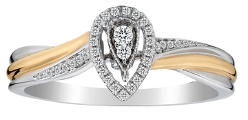 .12 Carat of Diamond Halo Ring, 14k Two Tone.....................NOW