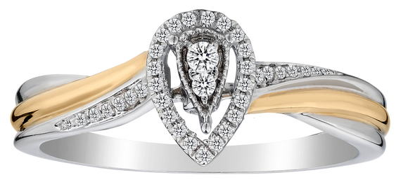 .12 Carat of Diamond Halo Ring, 14k Two Tone.....................NOW